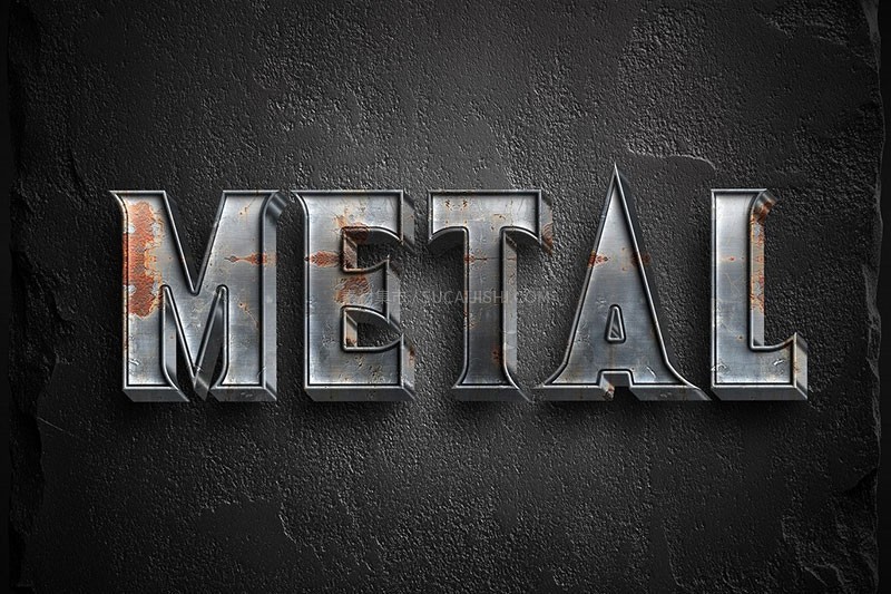 5款电影级金属质感文字特效PSD模板